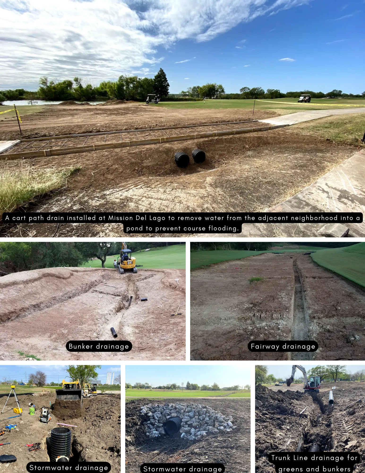 Examples of golf course drainage projects