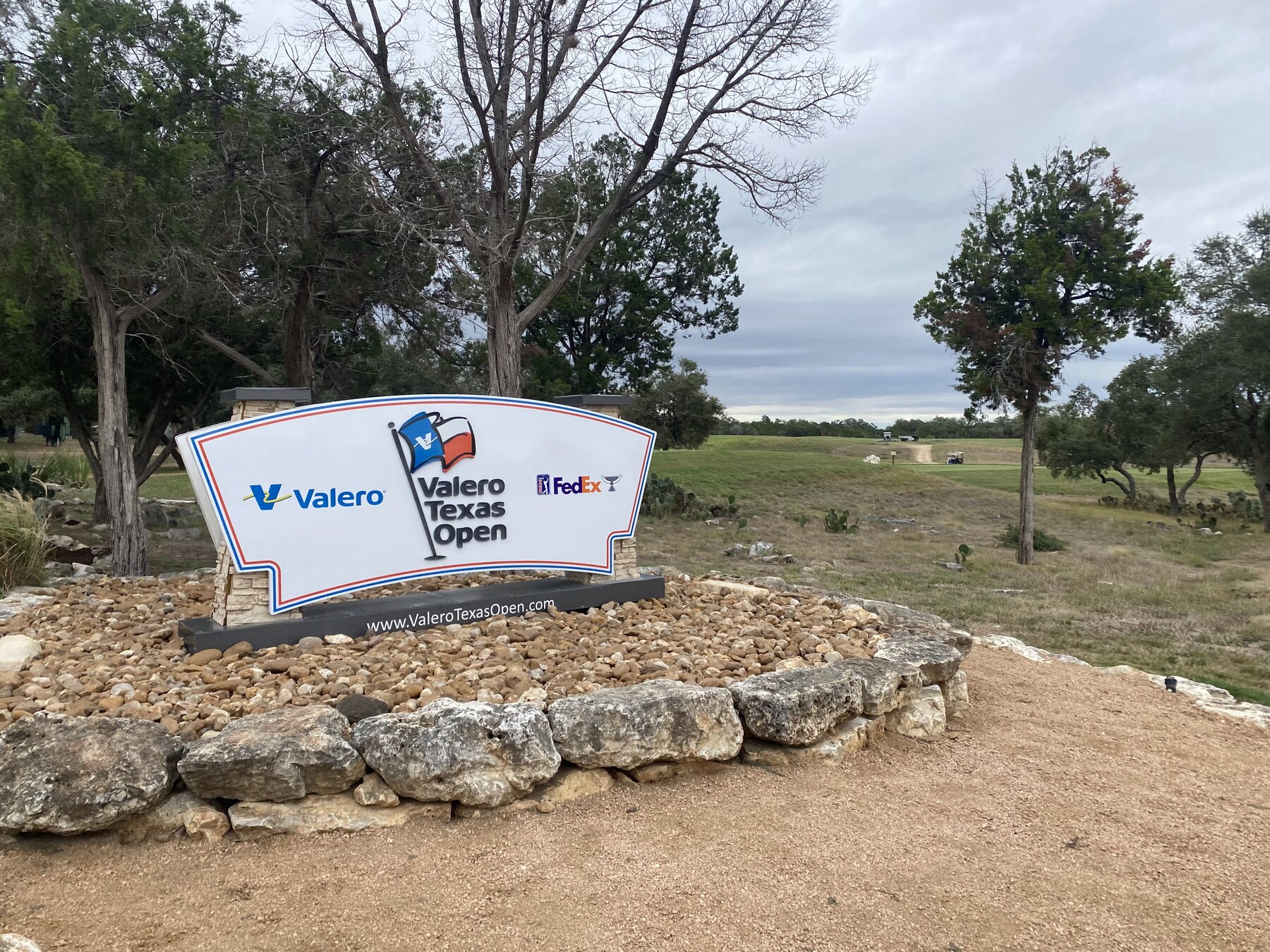 Valero Texas Open sign with GCSAA logo